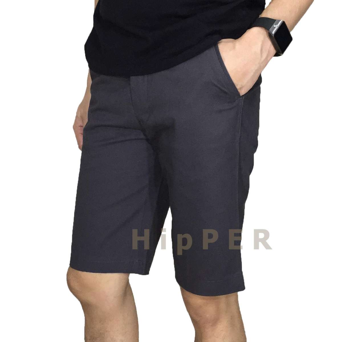6.HipPER กางเกงขาสั้นชาย ผ้าเวสป้อย Premium (สีเทา) P181
