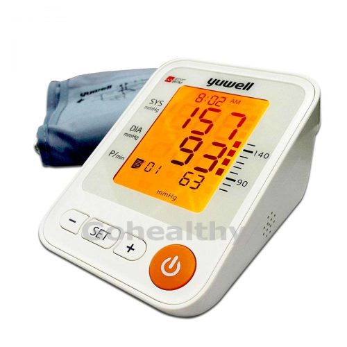 Yuwell รุ่น YE650D คนแขนใหญ่ใช้ได้ 22-45ซม. พูดไทย + Adapter + กระเป๋าเก็บอุปกรณ์ เครื่องวัดความดัน Blood Pressure Monitor Gohealthy