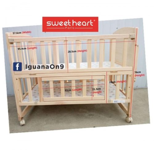 Sweet Heart Paris WCT138 Multi Functional Baby Wooden Cot เตียงไม้เอนกประสงค์สำหรับเด็ก