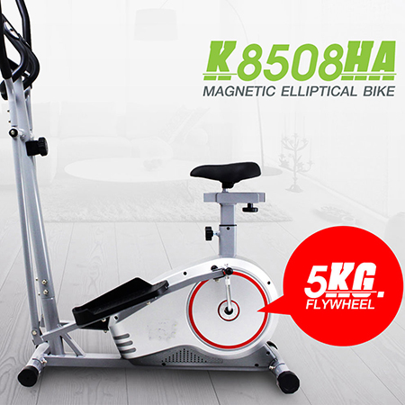 Fitness magnetic elliptical bike machine - K8508HA - Flywheel 5 KG. - White