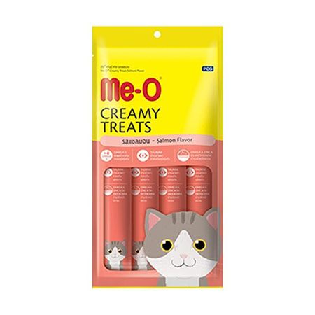 Me-o Creamy ขนมแมวเลีย รสแซลมอน รุ่น4ซอง ซองละ15g