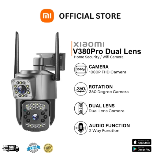 กล้องวงจรปิด  V380 Pro Dual Lens CCTV Camera Outdoor HD 8MP 